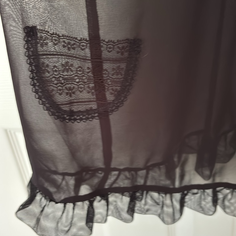 Betsy Johnson Intimates black night gown medium tie back babydoll coquette Y2K - Picture 4 of 9
